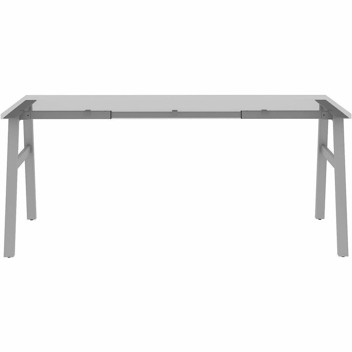 Image of Lorell 16289 Table Base, Powder Coated A-shaped, Silver Base, 28.50" H x 71.60" W x 23.20" Depth, Metal Base Material, 1 Each