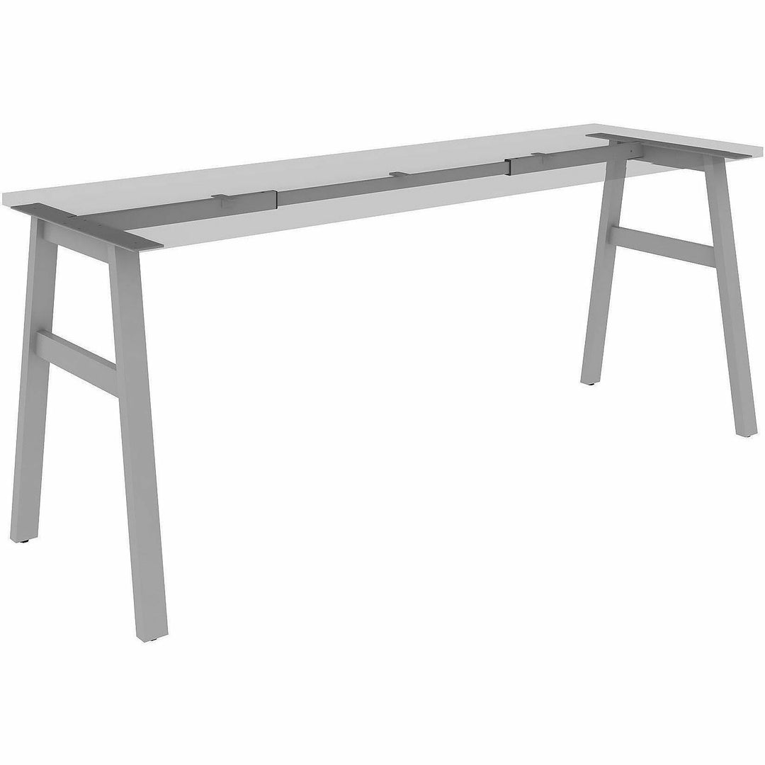 Image of Lorell 16289 Table Base, Powder Coated A-shaped, Silver Base, 28.50" H x 71.60" W x 23.20" Depth, Metal Base Material, 1 Each