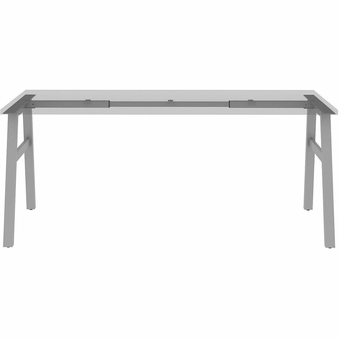 Image of Lorell 16289 Table Base, Powder Coated A-shaped, Silver Base, 28.50" H x 71.60" W x 23.20" Depth, Metal Base Material, 1 Each