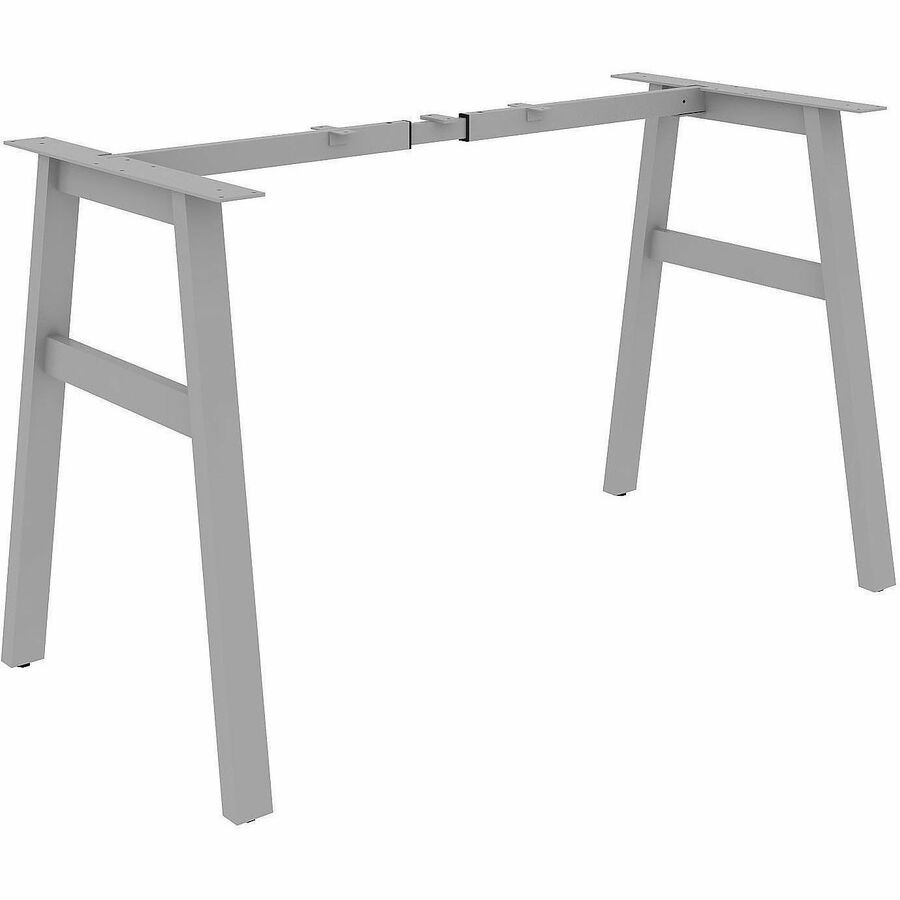 Image of Lorell 16289 Table Base, Powder Coated A-shaped, Silver Base, 28.50" H x 71.60" W x 23.20" Depth, Metal Base Material, 1 Each