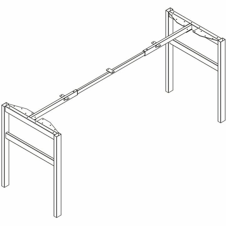 Image of Lorell 16280 Table Base, Powder Coated H-shaped, Black Base, 28.50" H x 71.60" W x 23.20" Depth, Metal Base Material, 1 Each