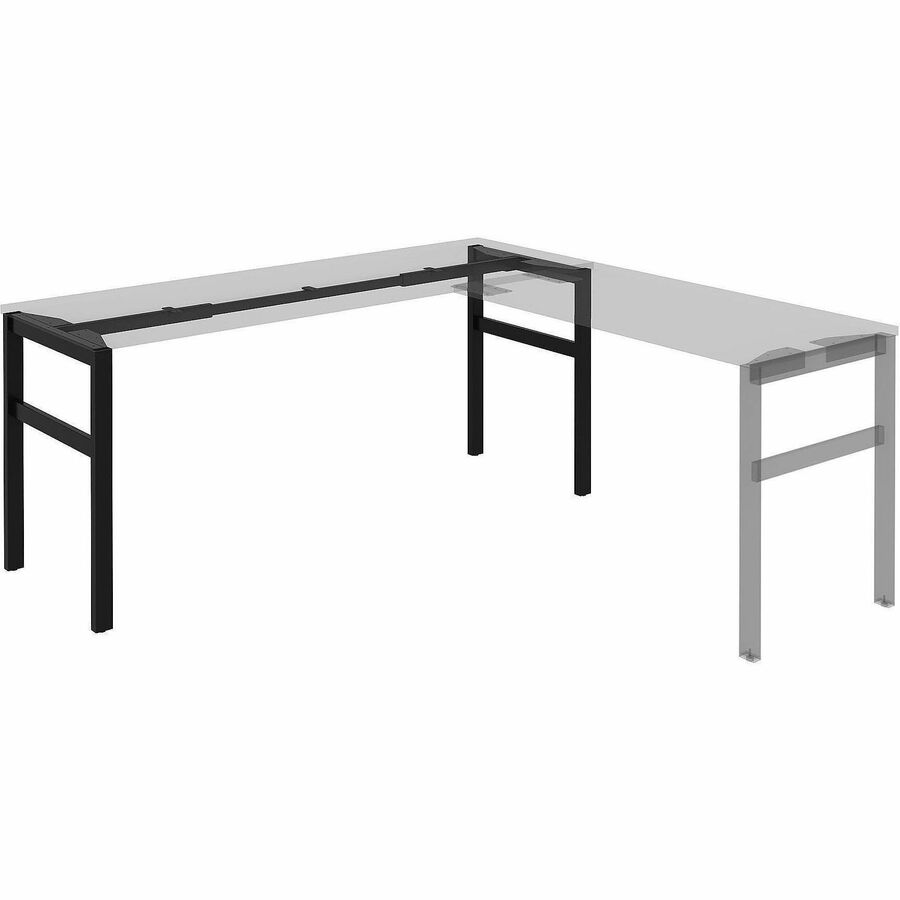 Image of Lorell 16280 Table Base, Powder Coated H-shaped, Black Base, 28.50" H x 71.60" W x 23.20" Depth, Metal Base Material, 1 Each