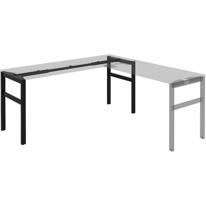 Image of Lorell 16280 Table Base, Powder Coated H-shaped, Black Base, 28.50" H x 71.60" W x 23.20" Depth, Metal Base Material, 1 Each