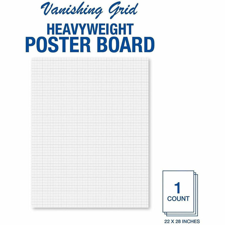 Image of Geographics 72709F Royal Brites Gridboard Poster Board, Project, Sign, Presentation, Chart, 22" W x 28" Depth, Grid, White, 24 / Carton