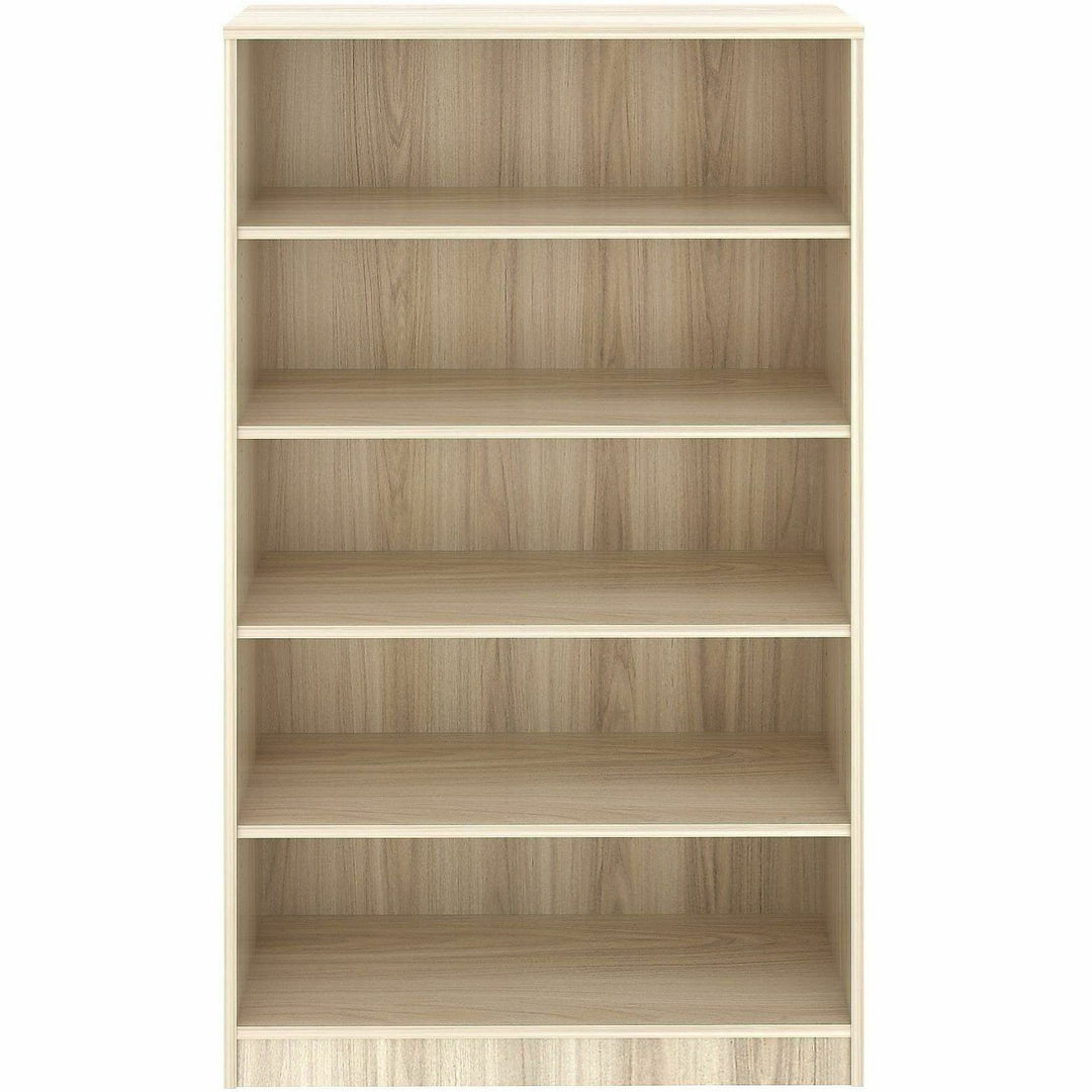 Image of Lorell 66342 Sturdy 5-Shelf Bookcase, 5 x Shelf(ves), Modern Elm, Assembly Required, 1 Each