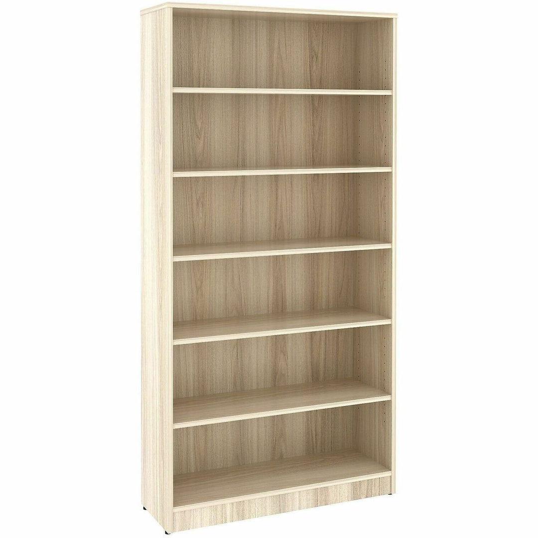 Image of Lorell 66343 Sturdy 6-Shelf Bookcase, 6 x Shelf(ves), Modern Elm, Assembly Required, 1 Each