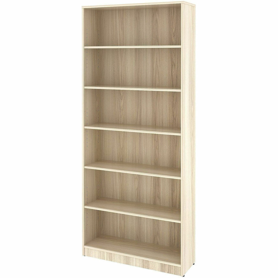 Image of Lorell 66344 Sturdy 6-Shelf Bookcase, 6 x Shelf(ves), Modern Elm, Assembly Required, 1 Each