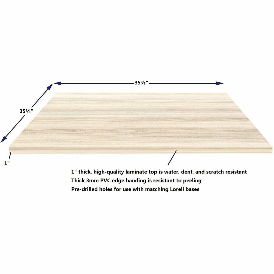 Image of Lorell 66365 Essentials Hospitality/Conference Square Table Top, Square Top, 36" Table Top Length, Assembly Required, Modern Elm, 1 Each