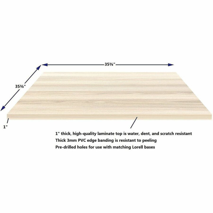 Image of Lorell 66365 Essentials Hospitality/Conference Square Table Top, Square Top, 36" Table Top Length, Assembly Required, Modern Elm, 1 Each