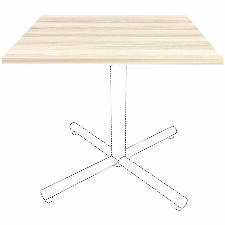 Image of Lorell 66365 Essentials Hospitality/Conference Square Table Top, Square Top, 36" Table Top Length, Assembly Required, Modern Elm, 1 Each