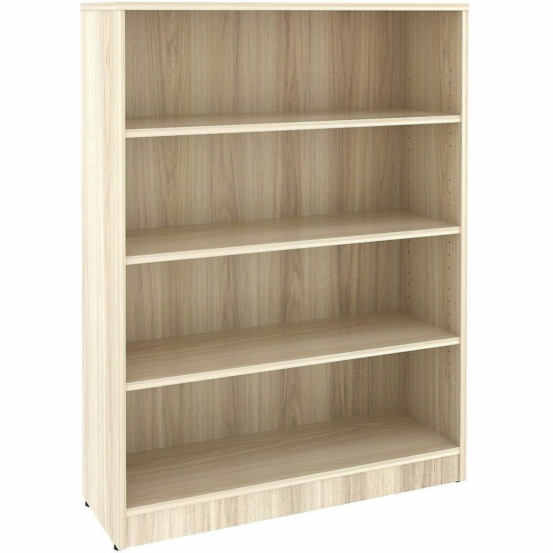 Image of Lorell 66341 Sturdy 4-Shelf Bookcase, 4 x Shelf(ves), Modern Elm, Assembly Required, 1 Each