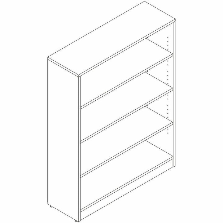 Image of Lorell 66341 Sturdy 4-Shelf Bookcase, 4 x Shelf(ves), Modern Elm, Assembly Required, 1 Each