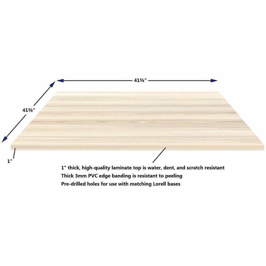 Image of Lorell 66364 Essentials Hospitality/Conference Square Table Top, Square Top, 42" Table Top Length, Assembly Required, Modern Elm, 1 Each