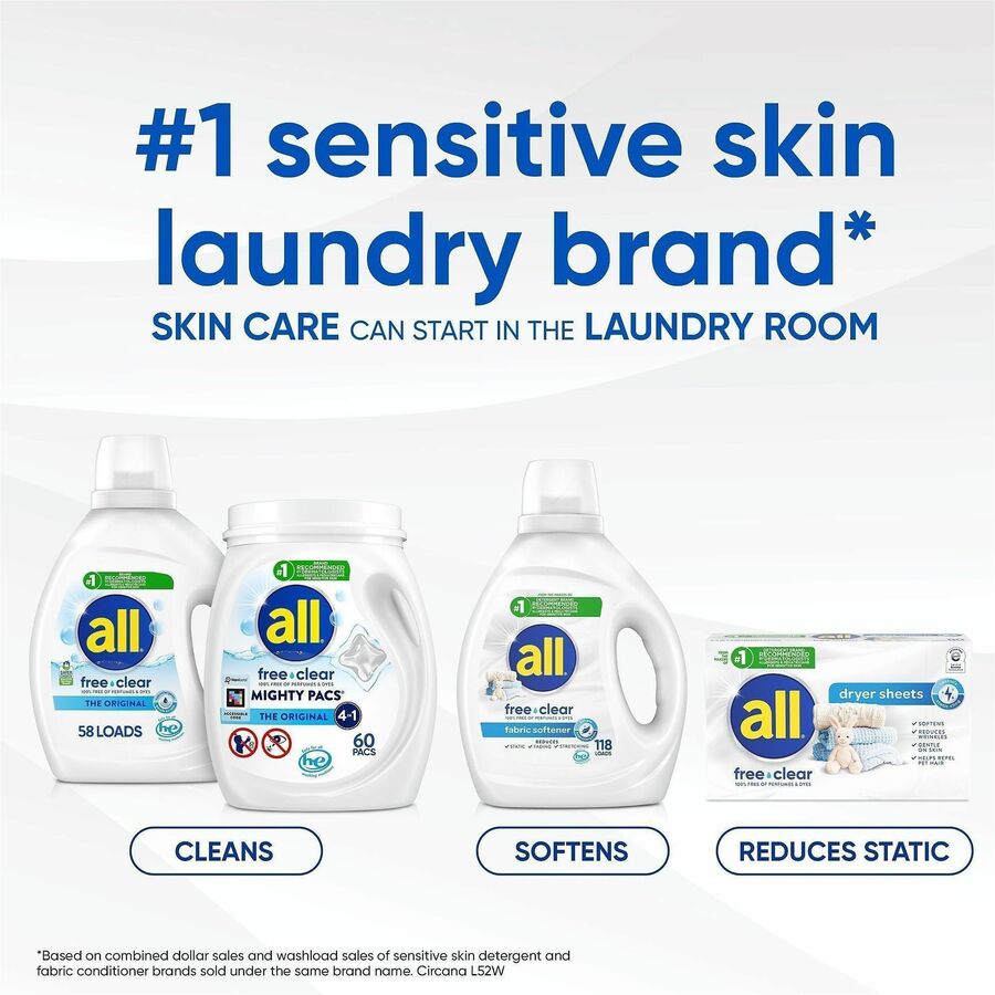 Image of all 47463CT Free Clear Liquid Laundry Detergent