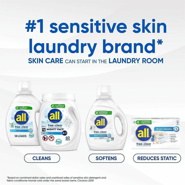 Image of all 47463CT Free Clear Liquid Laundry Detergent