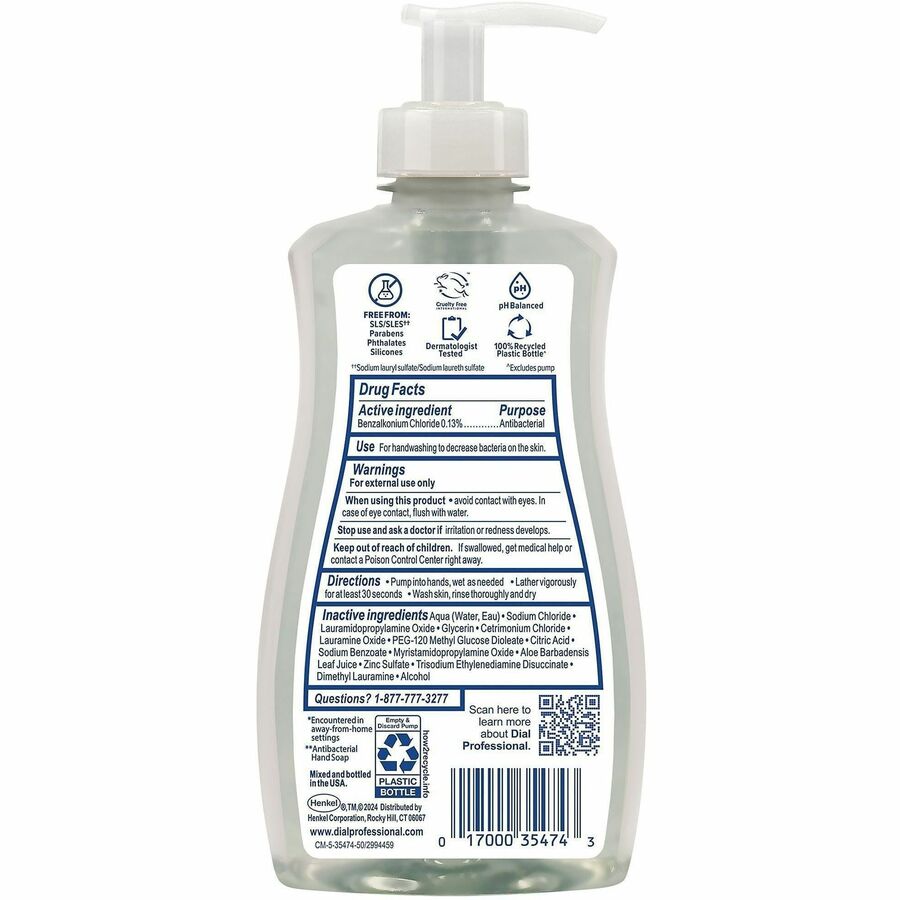 Image of Dial Professional 35476 Scent-Free Sensitive Antibac. Hand Soap