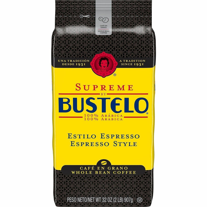 Image of Supreme by Bustelo 21892CT Espresso WB Coffee, Dark, Whole Bean, Bustelo, Espresso, 4 / Carton