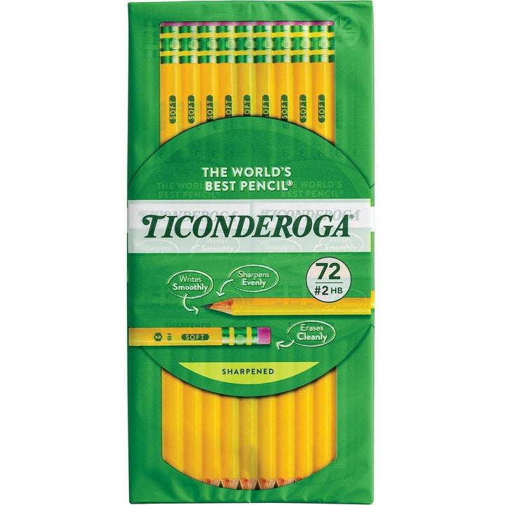 Image of Ticonderoga X13972 Wood Pencil, HB/#2, Broad Point, Yellow Barrel, 72 / Pack