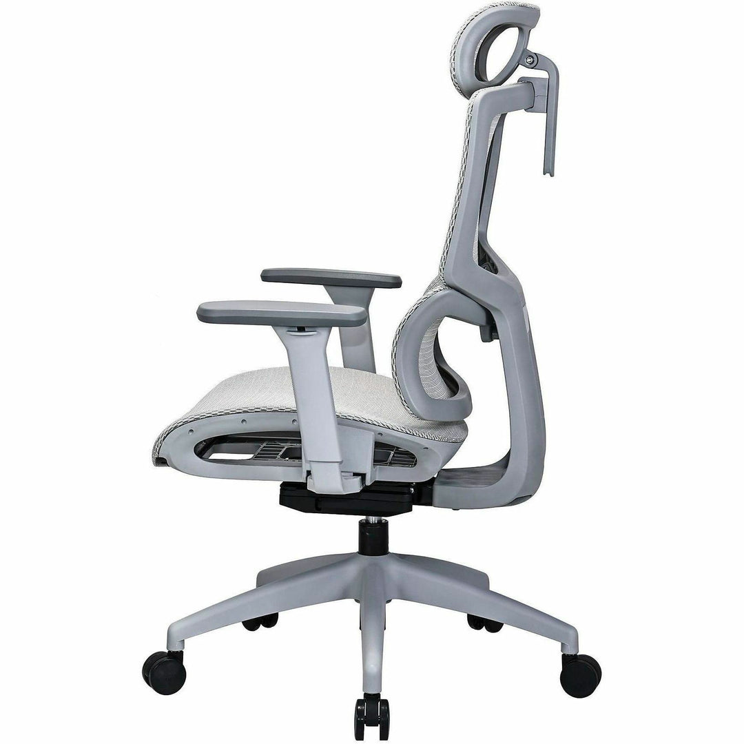 Image of Lorell 63201 Ripley All-Mesh High-Back Chair with Articulating Lumbar Support, Mesh Back Material, High Back, Gray, Mesh, 1 Each