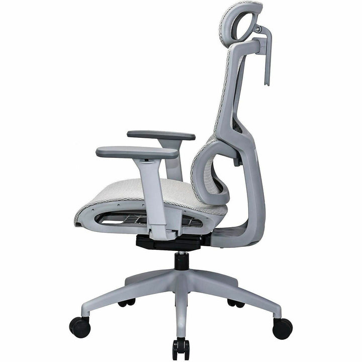 Image of Lorell 63201 Ripley All-Mesh High-Back Chair with Articulating Lumbar Support, Mesh Back Material, High Back, Gray, Mesh, 1 Each