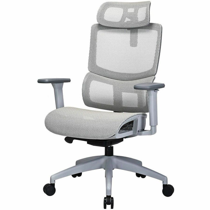 Image of Lorell 63201 Ripley All-Mesh High-Back Chair with Articulating Lumbar Support, Mesh Back Material, High Back, Gray, Mesh, 1 Each