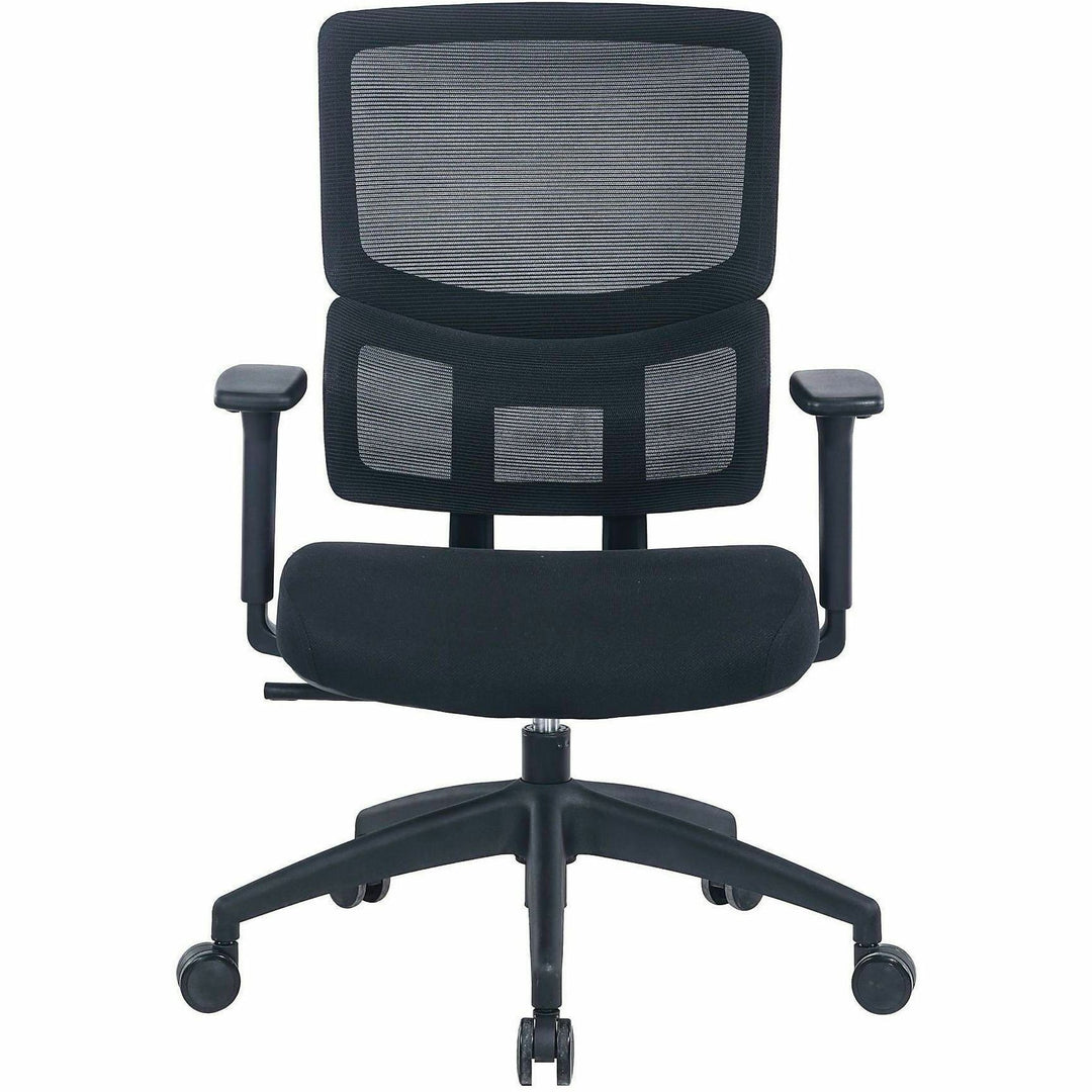 Image of Lorell 63204 Ripley Mid Mesh-Back Chair with Articulating Lumbar Support, Mid Back, Black, Fabric, Mesh, 1 Each