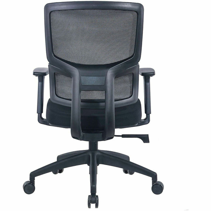 Image of Lorell 63204 Ripley Mid Mesh-Back Chair with Articulating Lumbar Support, Mid Back, Black, Fabric, Mesh, 1 Each