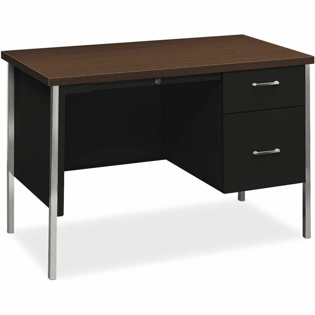 Image of HON® 34000 Series Right Pedestal Desk, 45.25" X 24" X 29.5", Mocha/black