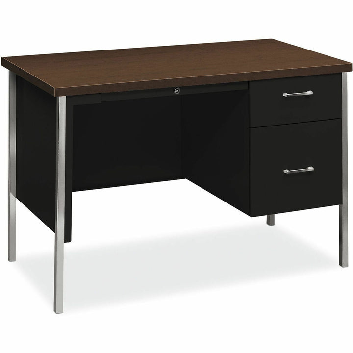 Image of HON® 34000 Series Right Pedestal Desk, 45.25" X 24" X 29.5", Mocha/black