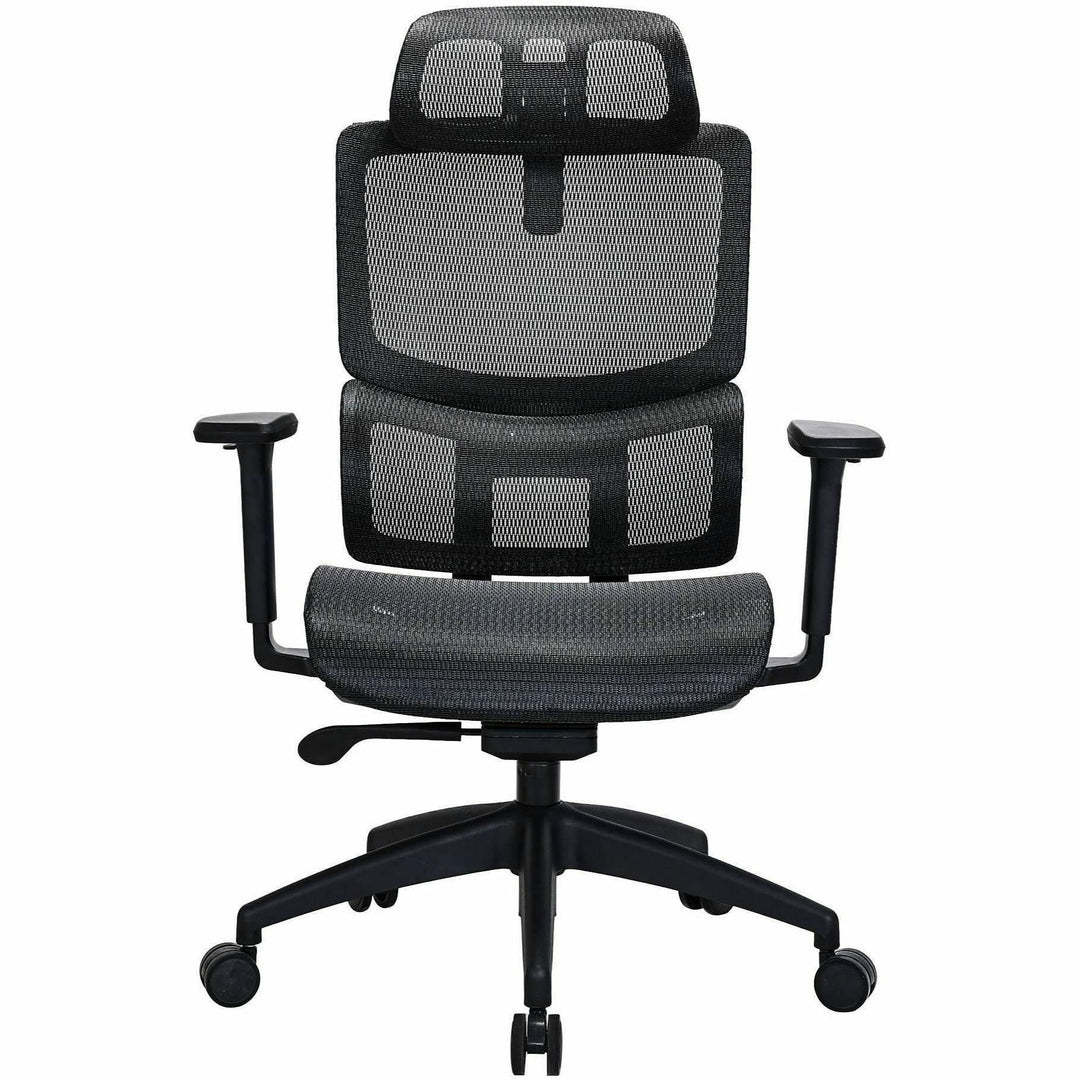 Image of Lorell 63200 Ripley All-Mesh High-Back Chair with Articulating Lumbar Support, Mesh Back Material, High Back, Black, Mesh, 1 Each