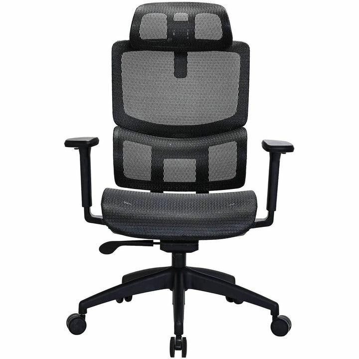 Image of Lorell 63200 Ripley All-Mesh High-Back Chair with Articulating Lumbar Support, Mesh Back Material, High Back, Black, Mesh, 1 Each