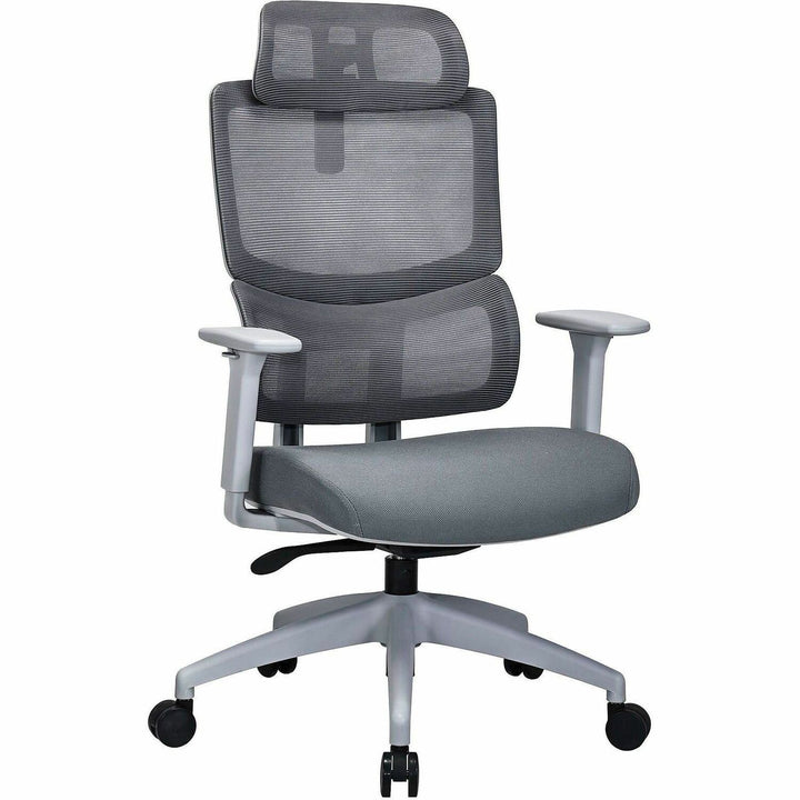 Image of Lorell 63203 Ripley High Mesh-Back Chair with Articulating Lumbar Support, High Back, Gray, Fabric, Mesh, 1 Each