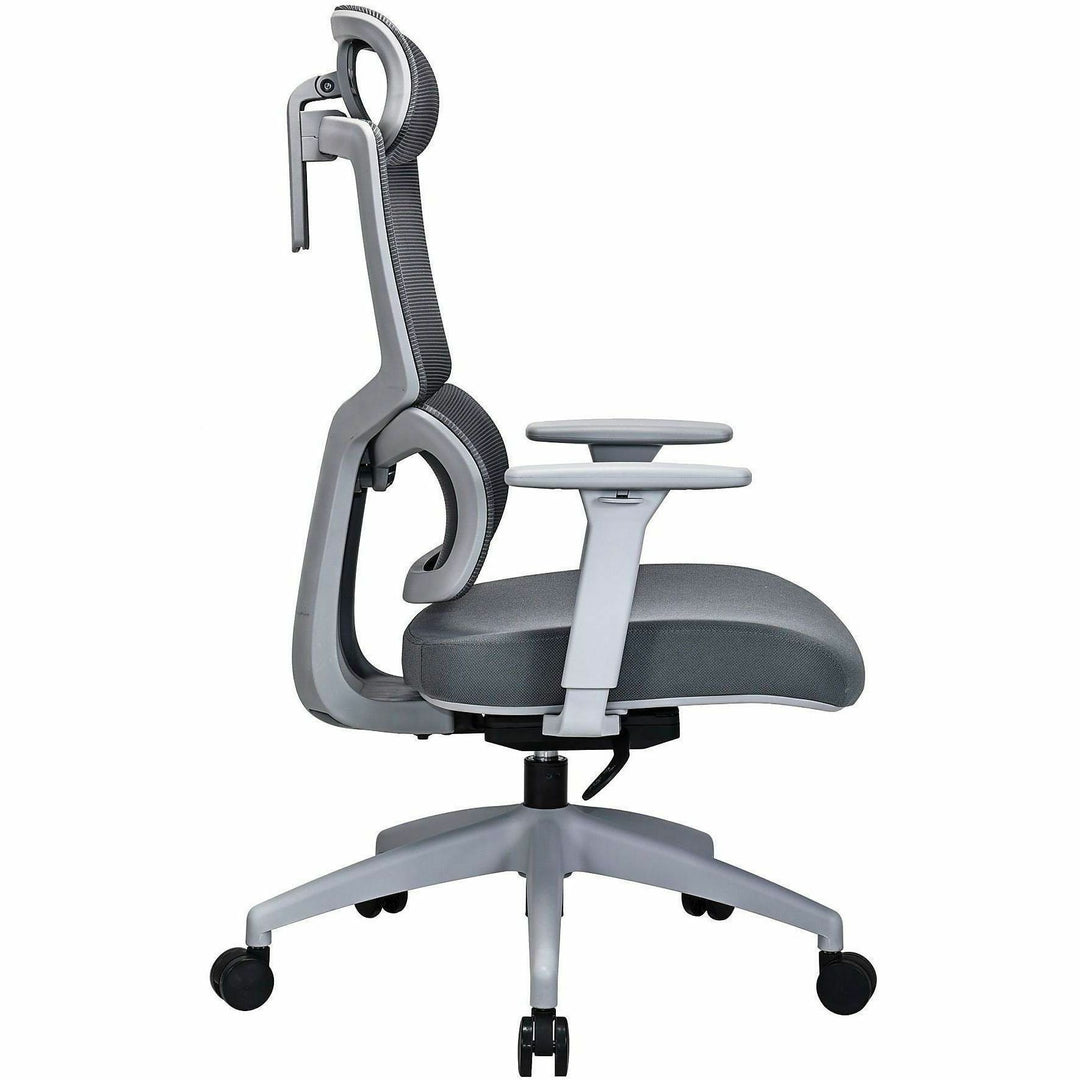 Image of Lorell 63203 Ripley High Mesh-Back Chair with Articulating Lumbar Support, High Back, Gray, Fabric, Mesh, 1 Each