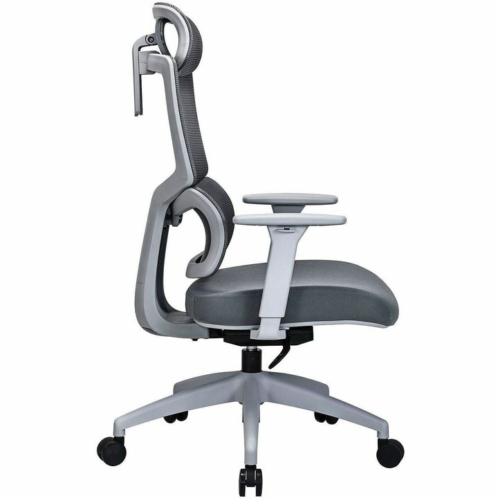 Image of Lorell 63203 Ripley High Mesh-Back Chair with Articulating Lumbar Support, High Back, Gray, Fabric, Mesh, 1 Each