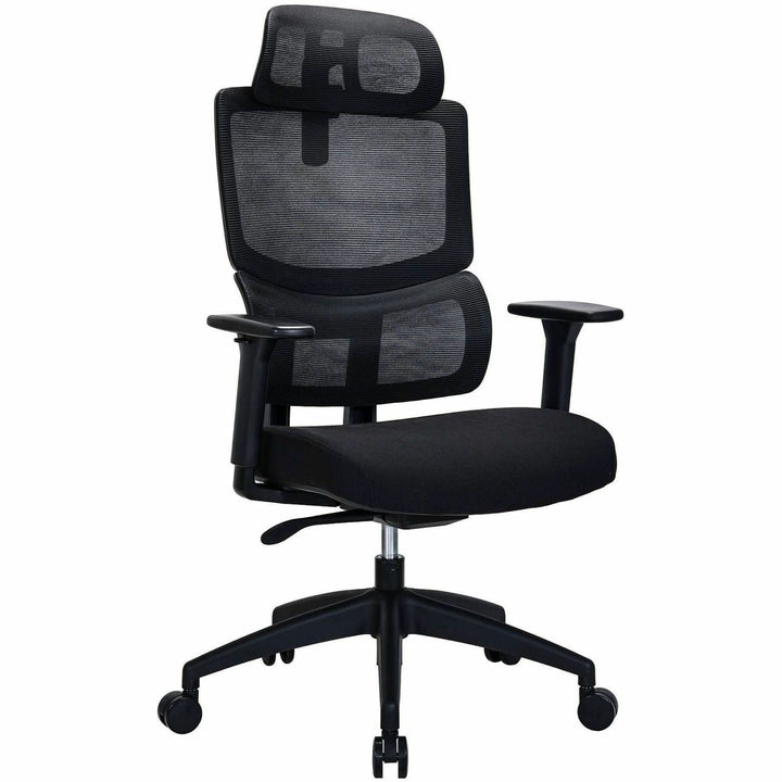 Image of Lorell 63202 Ripley High Mesh-Back Chair with Articulating Lumbar Support, High Back, Black, Fabric, Mesh, 1 Each