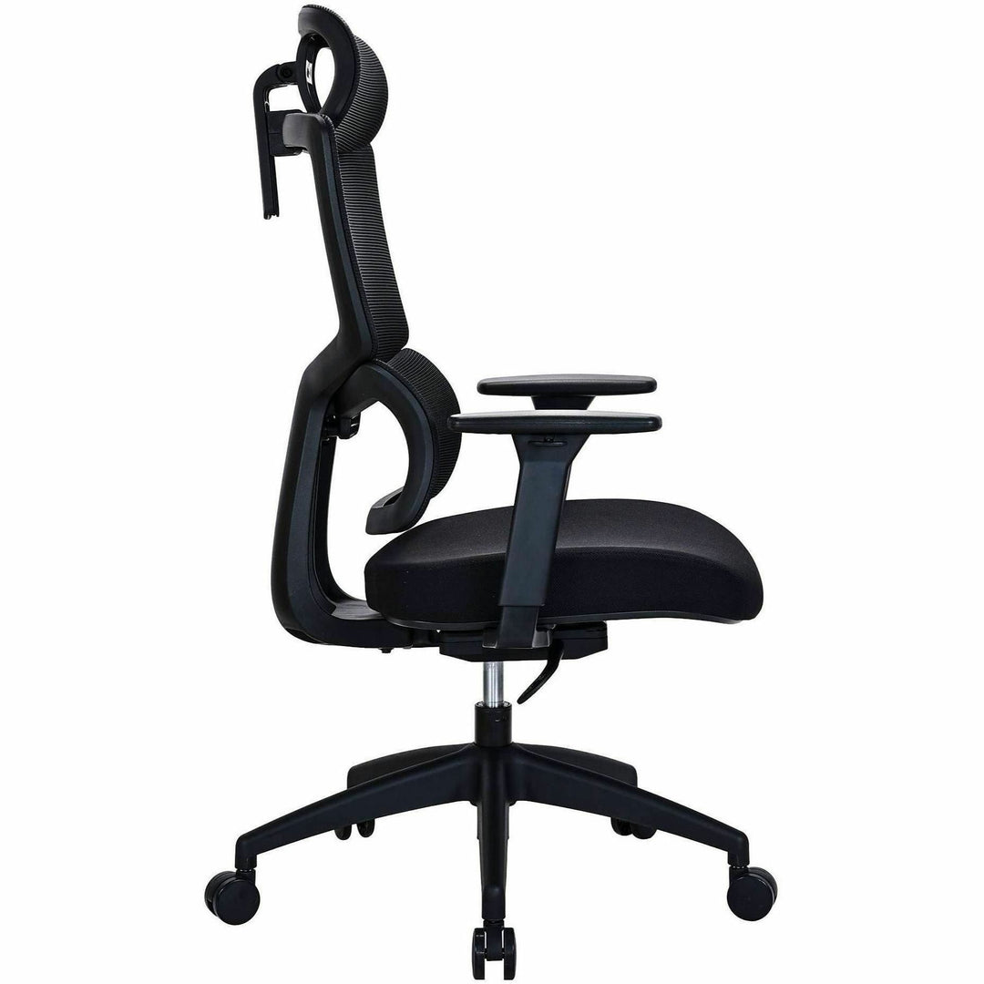 Image of Lorell 63202 Ripley High Mesh-Back Chair with Articulating Lumbar Support, High Back, Black, Fabric, Mesh, 1 Each
