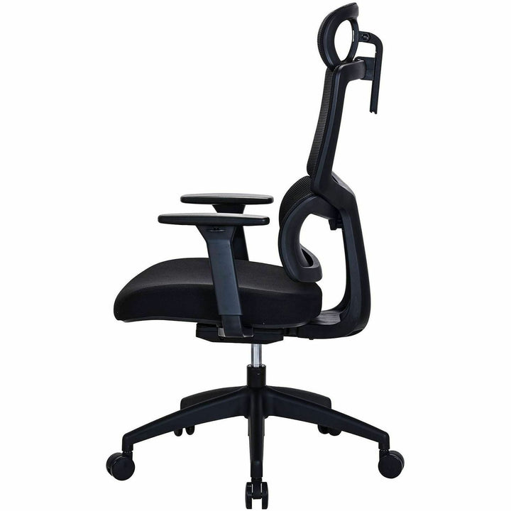 Image of Lorell 63202 Ripley High Mesh-Back Chair with Articulating Lumbar Support, High Back, Black, Fabric, Mesh, 1 Each
