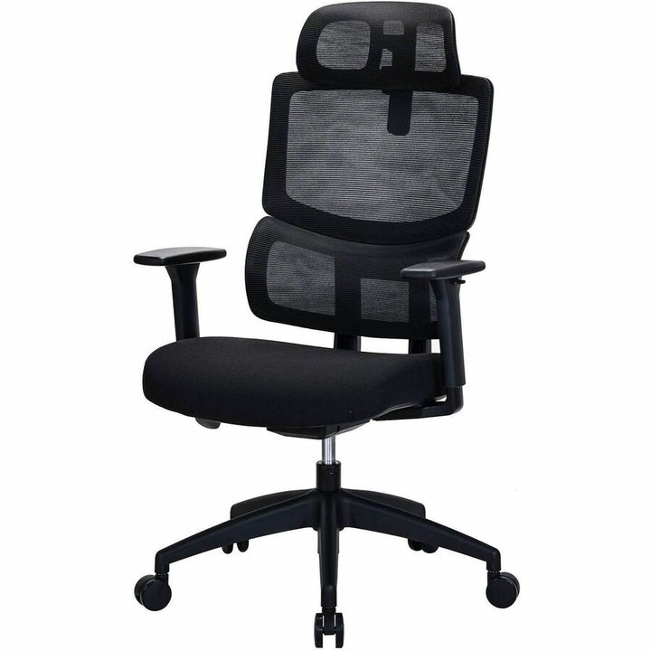 Image of Lorell 63202 Ripley High Mesh-Back Chair with Articulating Lumbar Support, High Back, Black, Fabric, Mesh, 1 Each