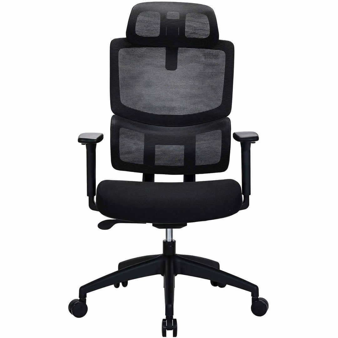 Image of Lorell 63202 Ripley High Mesh-Back Chair with Articulating Lumbar Support, High Back, Black, Fabric, Mesh, 1 Each