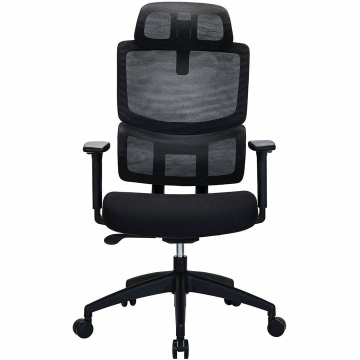 Image of Lorell 63202 Ripley High Mesh-Back Chair with Articulating Lumbar Support, High Back, Black, Fabric, Mesh, 1 Each