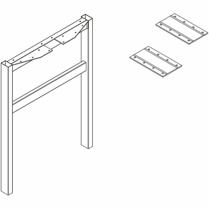 Image of Lorell 16285 Adjustable Table Leg Bases & Returns, Assembly Required, Silver, 1 Each
