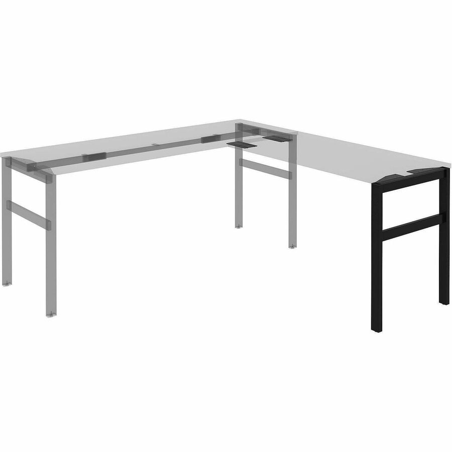 Image of Lorell 16282 Adjustable Table Leg Bases & Returns, Assembly Required, Black, 1 Each