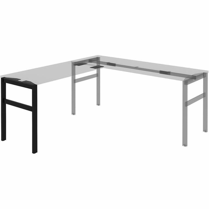 Image of Lorell 16282 Adjustable Table Leg Bases & Returns, Assembly Required, Black, 1 Each