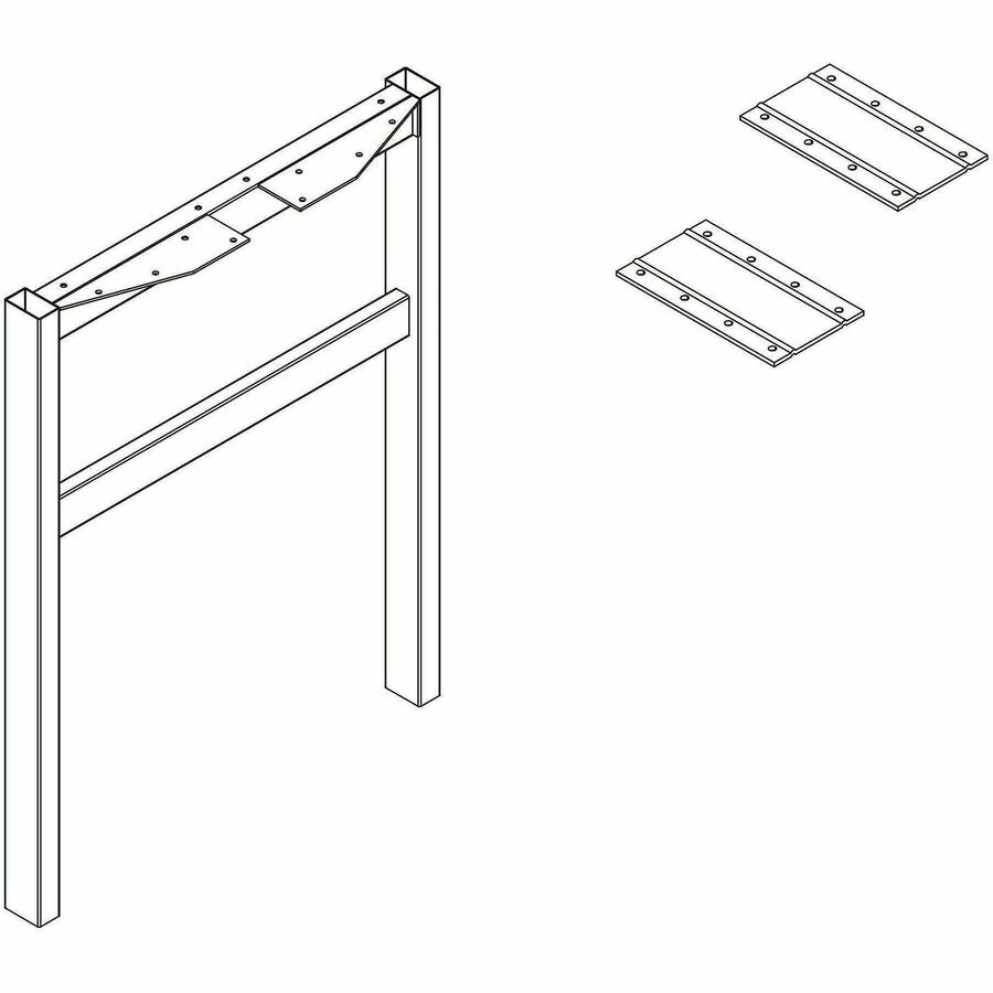 Image of Lorell 16282 Adjustable Table Leg Bases & Returns, Assembly Required, Black, 1 Each