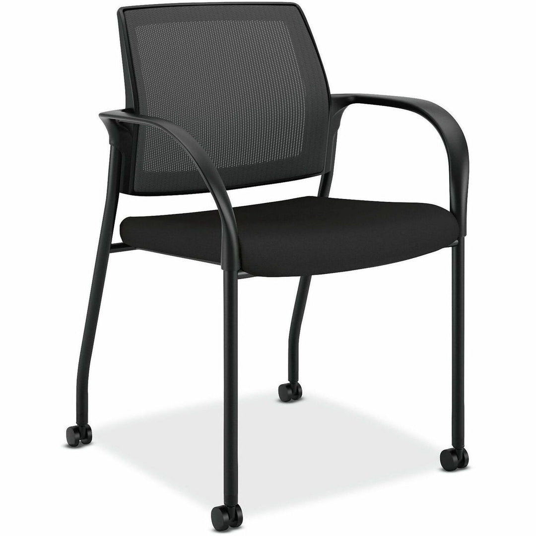 Image of HON IS107HIMCU10 Ignition Mesh Back/Mobile MP Stacking Chair, Foam Seat Material, Mesh Back Material, Four-legged Base, Black, 1 Each