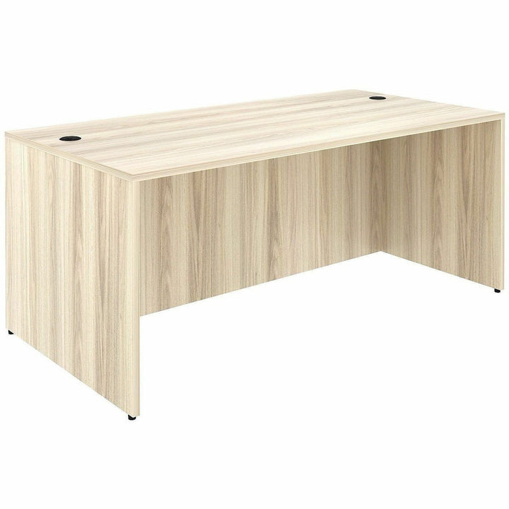 Image of Lorell 66301 Essentials Retangular Desk Shell, 29.50" H x 70.90" W x 35.40" Depth, Assembly Required, Modern Elm, 1 Each
