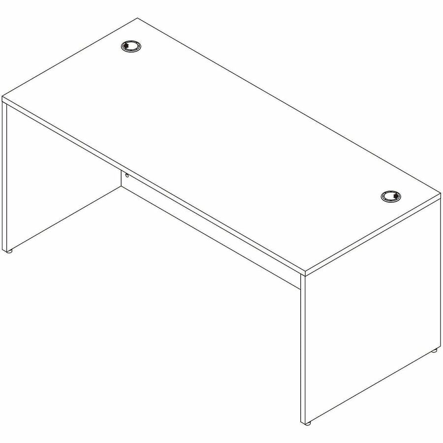 Image of Lorell 66301 Essentials Retangular Desk Shell, 29.50" H x 70.90" W x 35.40" Depth, Assembly Required, Modern Elm, 1 Each