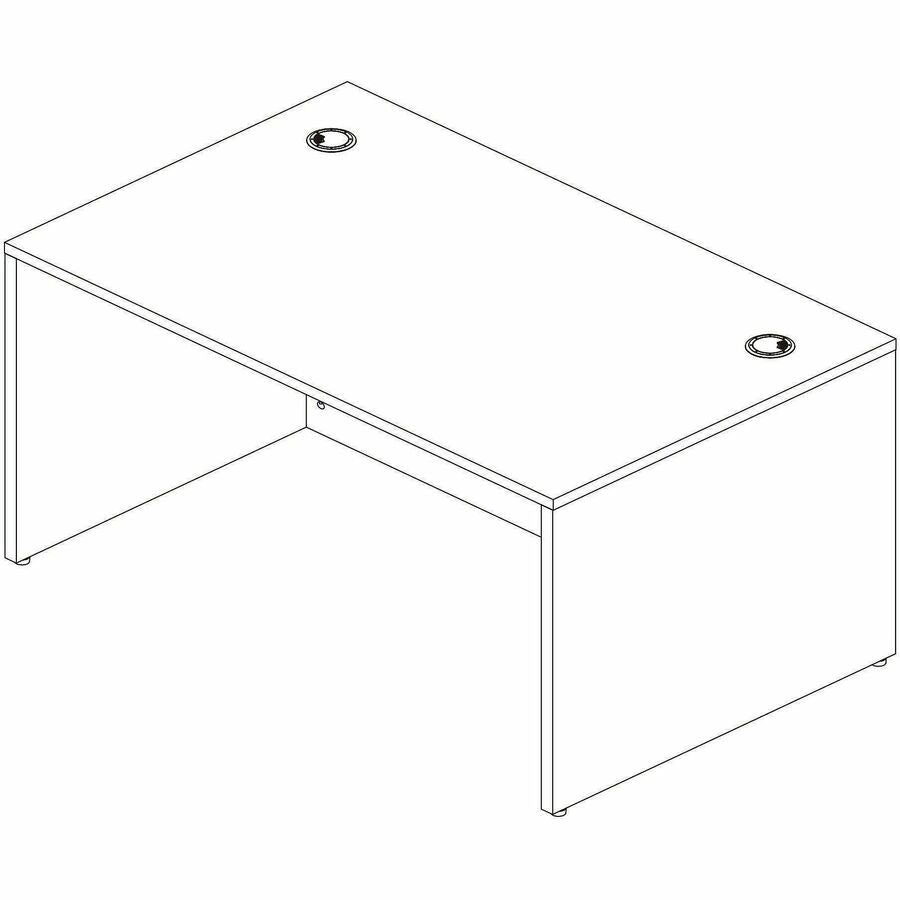 Image of Lorell 66305 Essentials Retangular Desk Shell, Assembly Required, Modern Elm, 1 Each