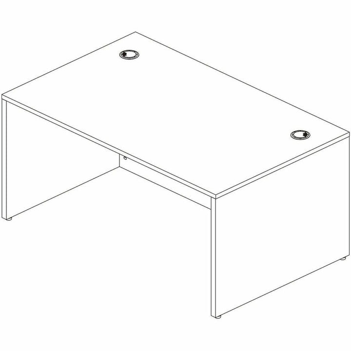 Image of Lorell 66305 Essentials Retangular Desk Shell, Assembly Required, Modern Elm, 1 Each