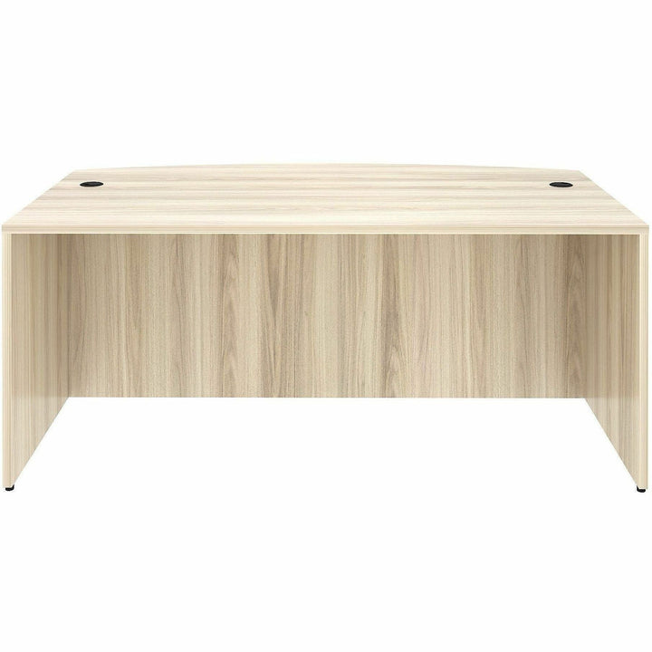 Image of Lorell 66300 Essentials Bowfront Desk Shell, Bow Top, Assembly Required, Modern Elm, 1 Each